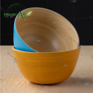 Cuenco de bambú ligero personalizable, vajilla ecológica hecha a mano para ensalada, sopa, fideos, suministro de comedor OEM en colores personalizados - Product Image 2