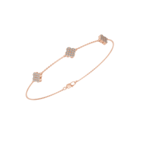 2025 tendance classique 14k or massif IGI certifié laboratoire cultivé trèfle Bracelet or Rose taux d'usine OEM pour les femmes pour les fêtes