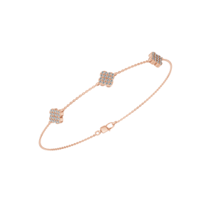 2025 tendencia clásica 14K oro sólido IGI certificado laboratorio cultivado trébol pulsera oro rosa Tasa de fábrica OEM para mujeres para fiestas - Product Image 5