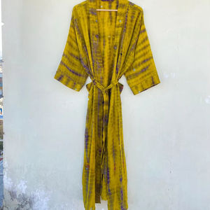 Tye Dye Kimono en soie fait à la main léger Festival porter indien recyclé couverture de plage été automne printemps taille gratuit lisse caractéristique - Product Image 1