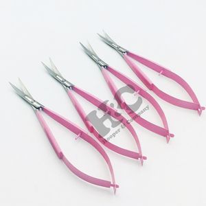 Ciseaux à sourcils roses de qualité supérieure, à pointe incurvée, en acier inoxydable, tranchants, avec logo, offre de ciseaux de haute qualité en gros - Product Image 3