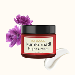 Crème de nuit Auravedic Wake Radiant Authentic Kumkumadi, formule infusée au curcuma, atténue les taches, restaure l'éclat de la peau, 50 g, tous types de peau - Product Image 1