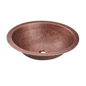 El lavabo de baño de cobre de diseñador con superficie pulida brillante combina Artistry con funcionalidad para interiores de lujo - Product Image 1