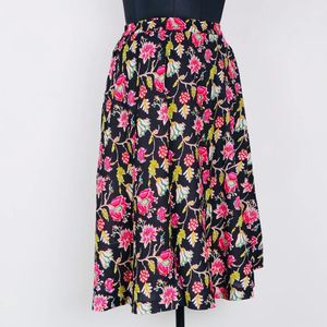 Floral Embroidered Wrap Midi <b>Skirt</b>-Breathable Cotton <b>Plus</b> <b>Size</b> Options Spring Beachwear - Product Image 2