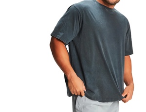 Camisetas de alta calidad de talla grande para hombre, camisetas de lavado ácido descoloridas al sol, camisetas coloridas de lavado ácido descoloridas al sol para hombre - Product Image 1