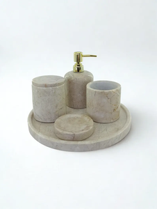 Fabrication OEM Ensemble de salle de bain en marbre naturel avec finition polie douce ajoutant un caractère luxueux aux comptoirs de salle de bain - Product Image 6