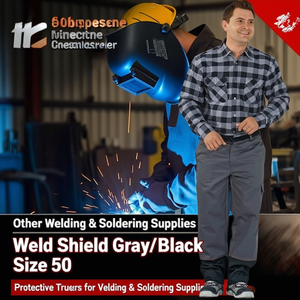 Weld <b>Shield</b> Grey/Black Size 50 <b>Protective</b> Trousers for Welding & Soldering Supplies - Product Image 3