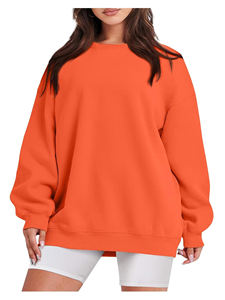 Sweat-shirt et sweat à capuche pour homme, 100% coton, tricoté, motif uni, coupe ample avec bouton et logo sur le devant - Product Image 3