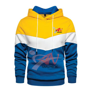 เสื้อฮู้ดดี้พิมพ์ลายโลโก้คุณภาพสูงแบบกำหนดเองสำหรับผู้ชาย ตัดเย็บสามสี สวมใส่สบาย ไซส์ใหญ่ ผ้าฝ้าย 100% กันน้ำสำหรับฤดูหนาว - Product Image 4