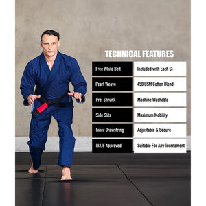 Tela para Kimono de Jiu Jitsu OEM ODM, 100% Algodón, Tejido de Perlas, Tela para Kimono de Judo, 515GSM, Negra, Tela de Perlas para BJJ - Product Image 5