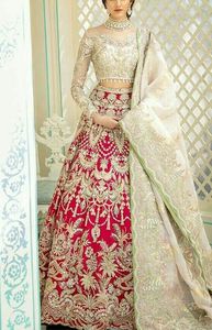 INDIAN/PAKISTANI HEAVY EMBROIDERY BRIDAL <b>BLOUSE</b> ,LEHENGA & DUPATTA WITH Embellished WITH GLASS BEADS,STONE,DABKA Work @ 2023 - Product Image 2