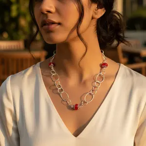 สร้อยคอประดับมุกแบบศาสนาสำหรับผู้หญิง สร้อยคอแฟชั่นสแตนเลส - Product Image 2