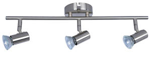 Striscia luminosa a 3 luci, serie Plain, nichel, GU10 (Ledesma 10142) - Product Image 1