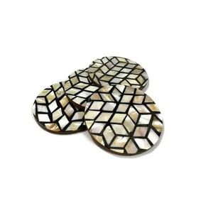 Luxury Mother Of Pearl <b>Mop</b> Coasters Offering Decorative Appeal And Surface Protection - Product Image 4