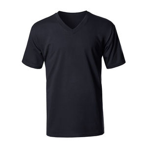 เสื้อยืดคอวีผู้หญิง สไตล์คลาสสิก หรูหรา สบาย  เสื้อยืดวินเทจเปล่าสำหรับผู้หญิง  เสื้อยืดคอเต่าผู้ชายแบบเรียบ - Product Image 4