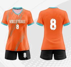Vêtements de sport d'extérieur en polyester imprimés avec logo personnalisé de haute qualité, uniforme de volley-ball exclusif disponible en stock - Product Image 6