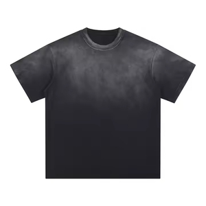 Camisetas de algodón grueso de calidad del fabricante, con lavado ácido, cuello redondo, estilo vintage, 100% transpirables para hombre - Product Image 5