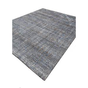 Alfombra de Seda Azul Gulmarg Anudada a Mano con Patrón Abstracto, Material de Viscosa para el Hogar, Pasillo o Sala de Estar, Modelo SKPS-246 - Product Image 2