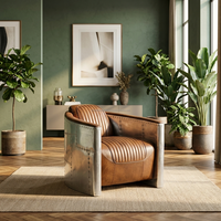 Fauteuil en cuir écologique de qualité supérieure, design ergonomique industriel, construction durable, look élégant, style traditionnel pour l'extérieur