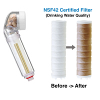 [Saqua] Pommeau de douche filtrant à eau à filtration en plusieurs étapes Le pommeau de douche filtré par la pluie des bois SSH-100(W)