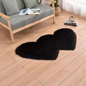 Tapis personnalisé en laine de soie douce et moelleuse de 5-6 mm, en forme de cœur, pour chambre à coucher, chambre d'enfant, style bohème, tufté, cadeau romantique, décoration intérieure - Product Image 4