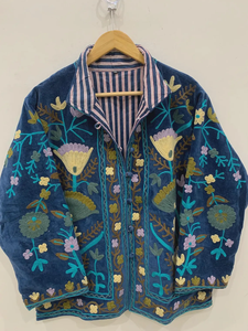 Chic Suzani broderie velours veste d'hiver Vintage manteau unisexe veste d'hiver ethnique Chic vêtements d'extérieur - Product Image 3