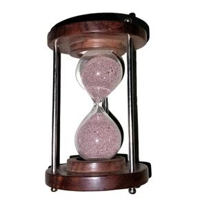 Sablier artisanal H.M.A Handicrafts, style Art déco vintage en laiton, sable rose brillant, design nautique, pour décoration de mariage ou d'anniversaire - Product Image 2