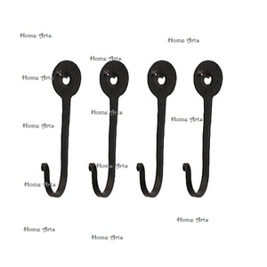 Gancho colgante para llaves de diseño atractivo, gancho montado en la pared de hierro de Color negro hecho a mano con gancho de primera calidad a granel - Product Image 2