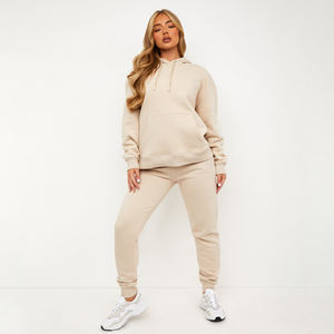 Venta al por mayor de sudaderas con capucha de señora conjunto de 2 piezas de alta calidad chándal de las mujeres suave transpirable Jogger conjunto Casual mujeres chándal - Product Image 1