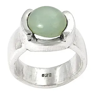 Women's 925 <b>Silver</b> Round Green Gemstone Cluster <b>Ring</b> 18K Rose Gold with Geometric <b>Statement</b> Design Daily Wear Fine Jewelry - Product Image 2