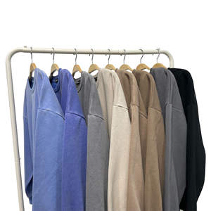 Sudaderas de Punto de Algodón 100% de Alta Calidad para Hombre, Talla Grande, Color Sólido, Cuello Redondo, Personalizadas, Ropa de Invierno, Sudaderas Lisas - Product Image 6