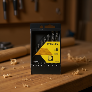 Juego de 8 Brocas Helicoidales Stanley para Madera, para Trabajos de Carpintería, Empaquetadas en Caja - Product Image 3