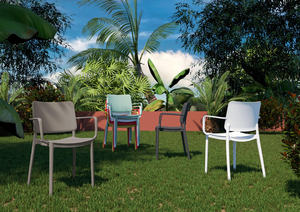 Silla de jardín de calidad garantizada de marca italiana, silla de plástico resistente a la lluvia para exteriores y estilo de diseño tradicional HORECA - Product Image 4