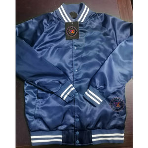 Veste en satin de style universitaire, coupe-vent, veste de baseball avec patch brodé pour les vêtements d'équipe sportive, fabrication OEM - Product Image 1