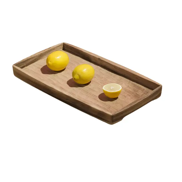 High Quality Made In Italy Handmade Multifunctional Wood Tray Safety Heat-treated Use For Home Versatile Serving Plate