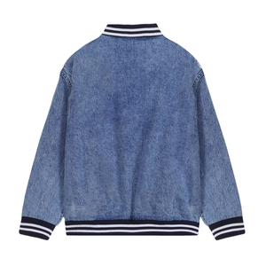 Custom Wholesale Winter <b>Men</b> Denim <b>Jackets</b> High Quality Canvas Stand Collar <b>Letter</b> Breathable Quick Dry OEM/ODM Streetwear - Product Image 2