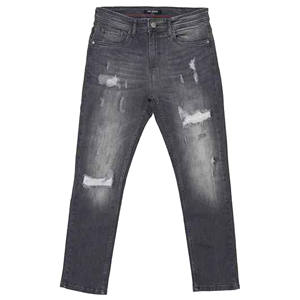 Pantalones vaqueros rectos rasgados descoloridos de alta calidad 2025, ropa de calle, pantalones vaqueros desgastados lavados a la moda para hombre hechos en Pakistán - Product Image 2