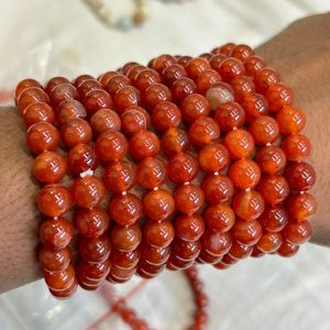 Perles rondes en agate de feu rouge naturelle, 4mm 6mm 8mm 10mm 12mm perles en agate de feu approvisionnement 15 "brin - Product Image 4