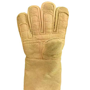 Vache en cuir fendu soudage résistance à la chaleur gants de lutte contre l'incendie Protection de ligne longs gants ignifuges de travail - Product Image 4