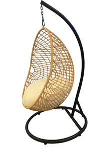 PRSW-045 Weather Resistant Poly Rattan Outdoor Swing Chair Modern <b>Egg</b> Design with Stand for Living Room Park & Mall - Product Image 2