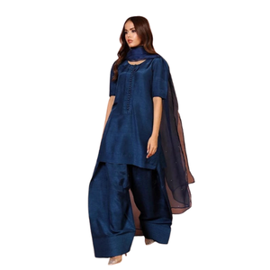 Tenue décontractée formelle A-ligne taille naturelle soie été dentelle broderie bouton floral et fermetures éclair parole longueur robe 3 pièces - Product Image 1