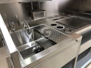 Estación de té comercial tipo mesa de cócteles, estación de bar móvil impermeable para cócteles comerciales con encimera - Product Image 5