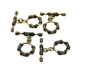 Fermoir à bascule Bali 28X17mm pour cuivre argenté oxydé en or 18 carats pour composants de bijoux plaqués argent sterling - Product Image 4