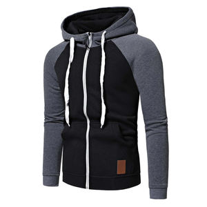 เสื้อฮู้ดโอเวอร์ไซส์ผ้าฝ้ายสำหรับผู้ชาย, เสื้อฮู้ดโอเวอร์ไซส์ผ้าคอตตอนแขนแร็กแลนแบบผูกเชือกย้อมสีล้วนสำหรับฤดูหนาว - Product Image 3