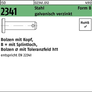 Pasador de Seguridad ISO 2341, Orificio para Pasador B 20 X 40 X 32, Acero Electrogalvanizado - Product Image 1
