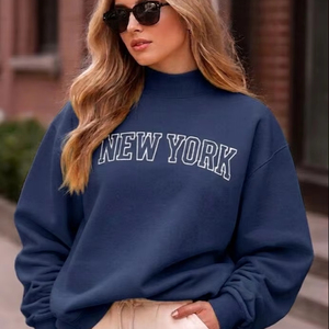 Pull à col montant pour femme, sweat-shirt d'hiver uni, doux et chaud en polaire, coupe décontractée, manches longues, décontracté, confortable, élégant pour tous les jours - Product Image 1