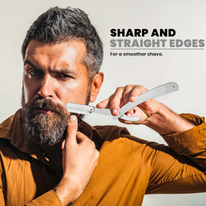 ANAAIF Rasoir professionnel argenté à bord droit pour l'épilation du corps en acier inoxydable 100% avec 100 lames - Product Image 6