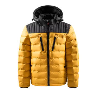 Chaqueta de Invierno Personalizada de Alta Calidad para Hombre, Color Sólido, con Capucha, Diseño de Burbujas, Acolchado Ligero de Algodón, Transpirable - Product Image 4