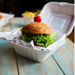 Caja de Cartón para Hamburguesas, Cuadrada, 6x6, Resistente, Ecológica, Compostable, de Caña de Azúcar, Resistente a la Grasa, Estilo Asiático 2025 - Product Image 2
