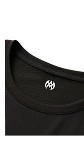 High Premium Quality <b>Men's</b> <b>Short</b> <b>Sleeve</b> Crew Neck T-<b>Shirt</b> <b>Black</b> Minimalist Design Lightweight Woven Polyester Summer Essential - Product Image 3